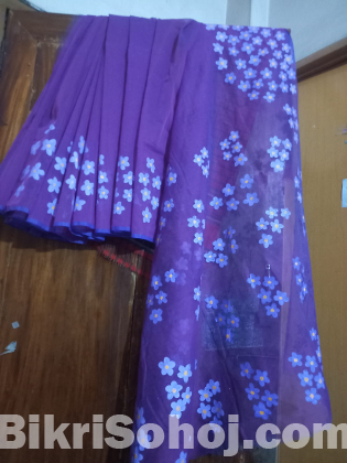 Hand paint half silk saree & Cotton panjabi, koti 1 pair